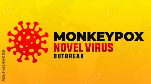 Monkeypox virus banner for awareness and alert against disease spread, symptoms or precautions. Monkey Pox virus outbreak pandemic design 
