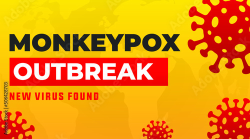 Monkeypox virus banner for awareness and alert against disease spread, symptoms or precautions. Monkey Pox virus outbreak pandemic design 