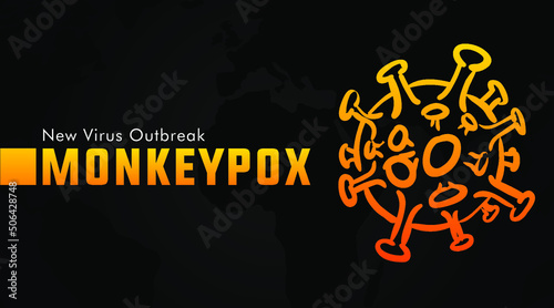 Monkeypox virus banner for awareness and alert against disease spread, symptoms or precautions. Monkey Pox virus outbreak pandemic design 