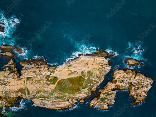 Aerial view of beautiful tropical Island in ocean