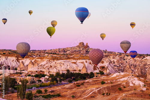 Hot air balloons competition in Cappadocia, Turkey