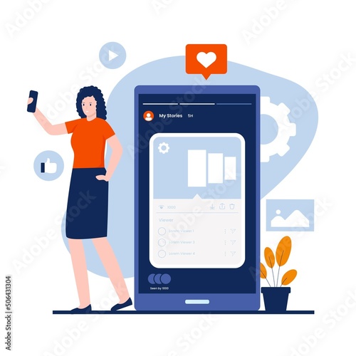 Flat design of my insta story concept. Illustration for websites, landing pages, mobile applications, posters and banners. Trendy flat vector illustration