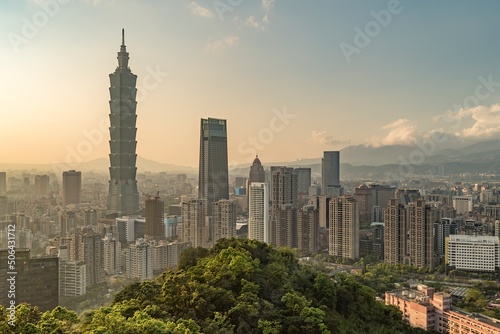 Taipei, Taiwan city skyline during the sunset. © sleg21