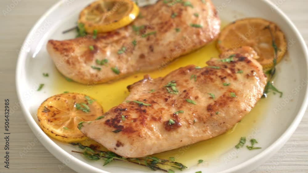 grilled chicken with butter, lemon and garlic grilled chicken with butter, lemon and garlic