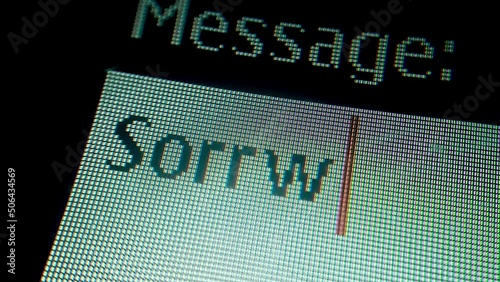 Typing Sorry on mobile screen and then deleting it 