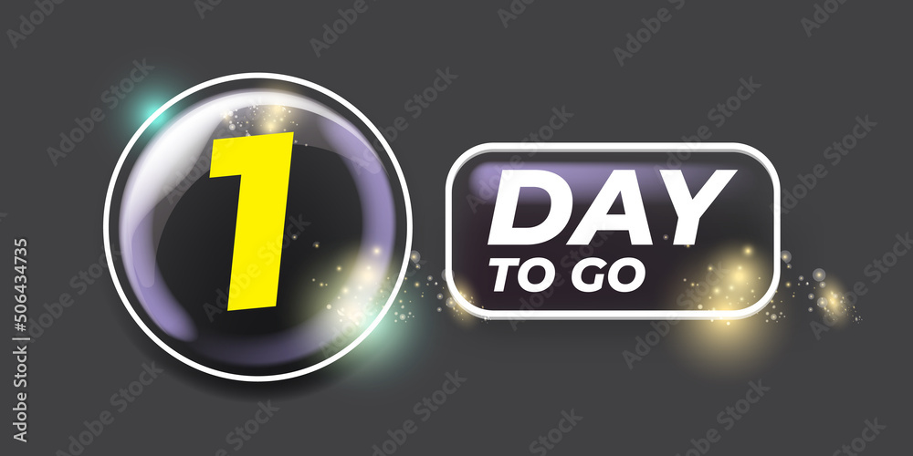 One day to go countdown grey horizontal banner design template. 1 day sale announcement grey banner, label, sticker, icon, poster and flyer. One day to go countdown grey horizontal banner design template. 1 day sale announcement grey banner, label, sticker, icon, poster and flyer.
