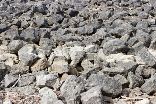 A close view of the pile of rocks and stones. © Al