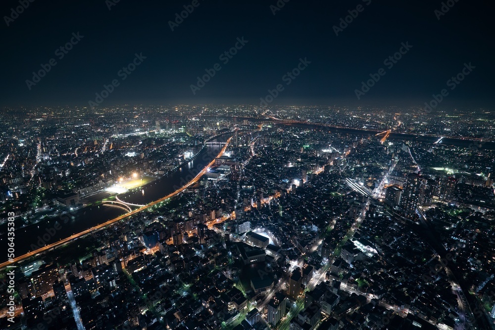 Fototapeta premium The streets of Tokyo Japan at Night