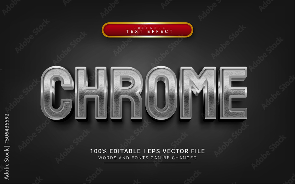 Fototapeta premium chrome 3d style text effect