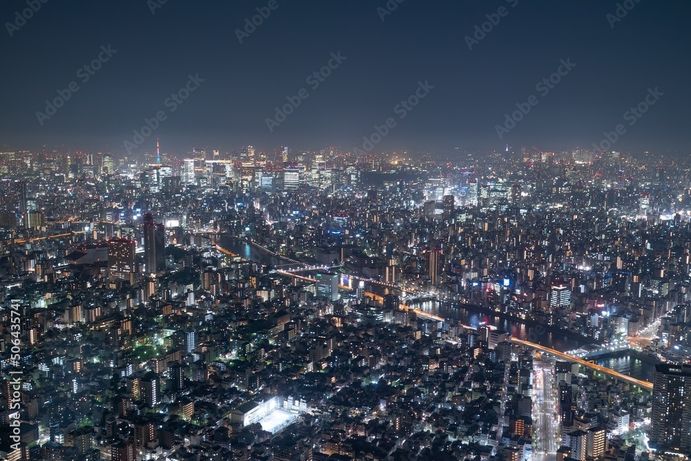 The streets of Tokyo Japan at Night