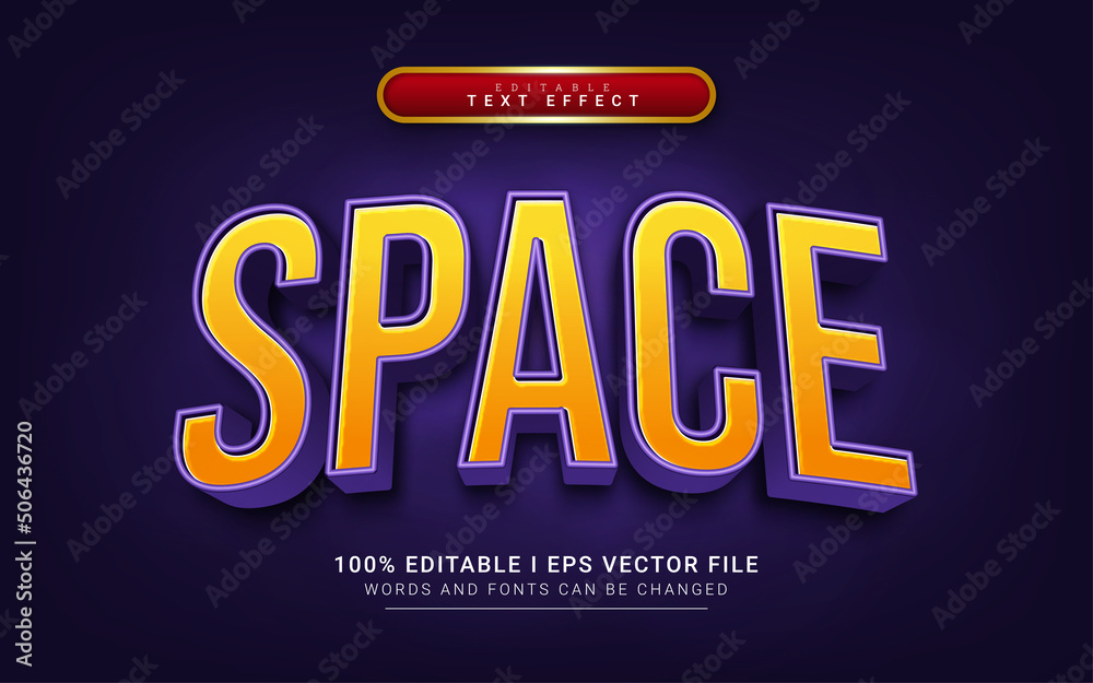 space 3d style text effect