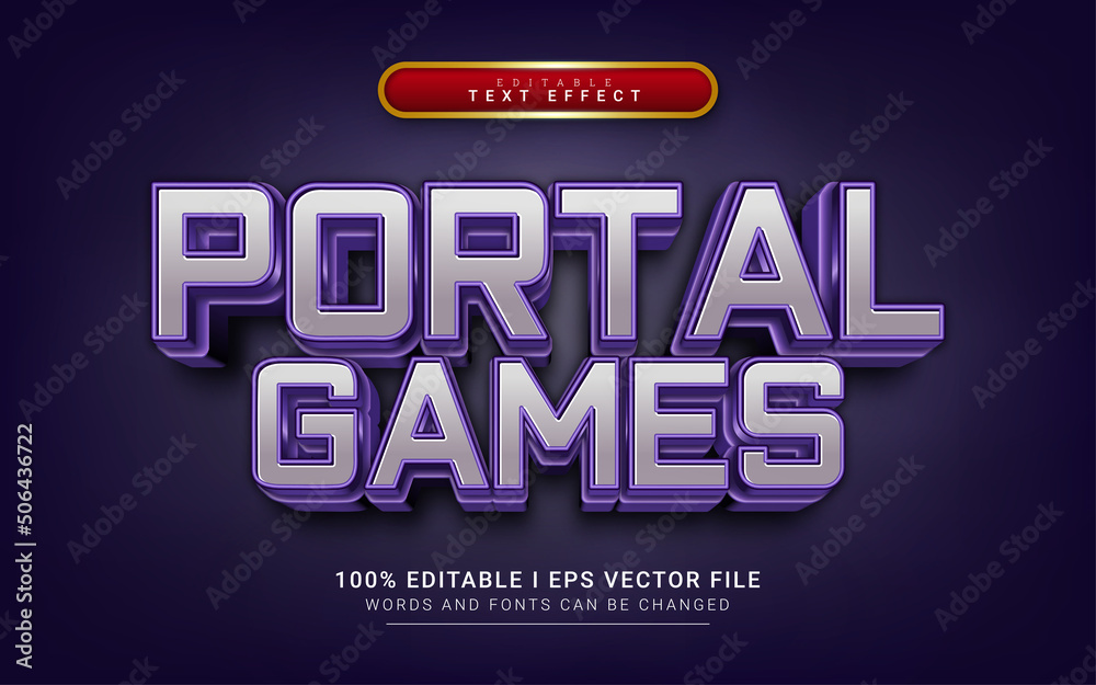 portal games 3d style text effect portal games 3d style text effect