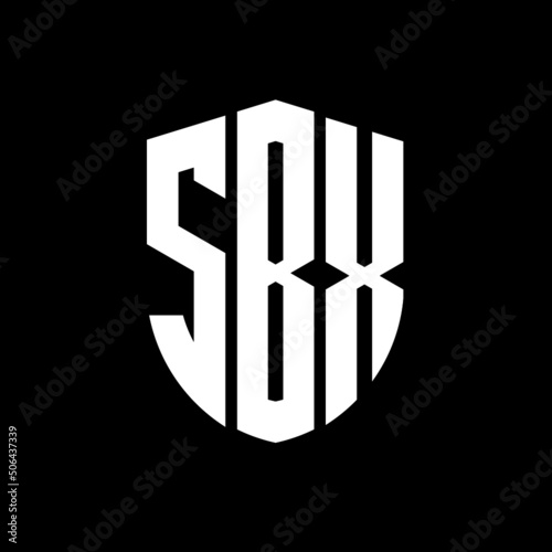 SBX letter logo design. SBX modern letter logo with black background. SBX creative  letter logo. simple and modern letter logo. vector logo modern alphabet font overlap style. Initial letters SBX  photo