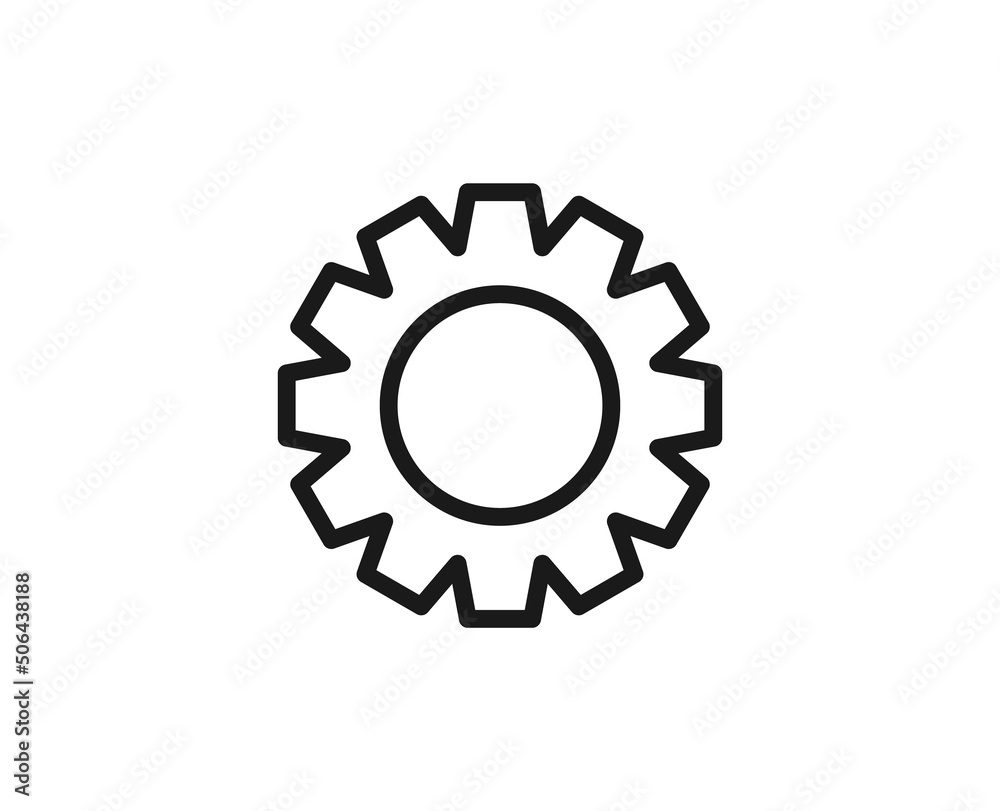 Gear flat icon. Single high quality outline symbol for web design or mobile app.  Gear thin line signs for design logo, visit card, etc. Outline pictogram EPS10