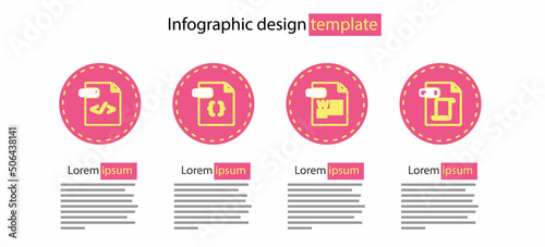 Set line DOC file document, JS, CSS and HTML icon. Vector