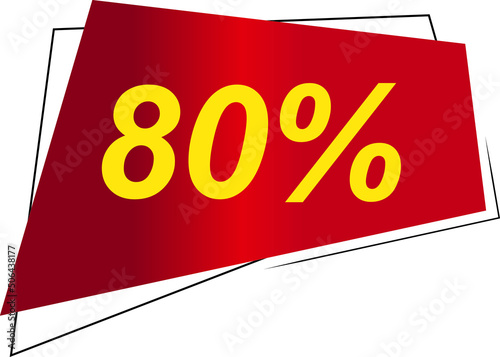 80 percent off red and yellow photo