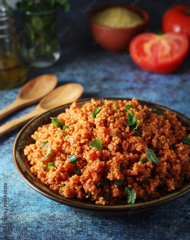 A traditional Turkish bulgur salad - Kisir A traditional Turkish bulgur salad - Kisir