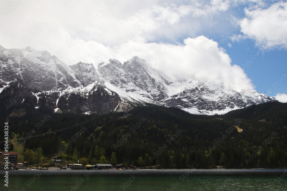 Eibsee lake in Garmisch-Partenkirchen, Bavaria, Germany