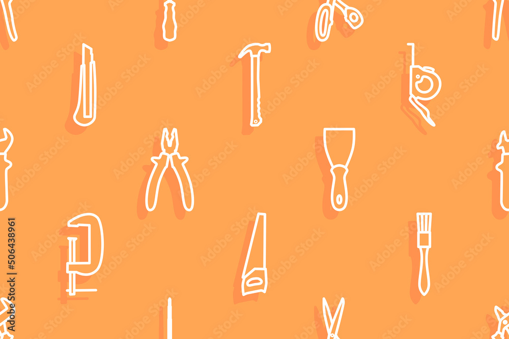 Seamless pattern on the theme of tools and repairs. Seamless pattern on the theme of tools and repairs.