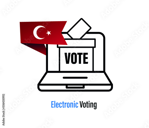 ballot box icon with country flags. voting concept. election and vote concept. editable vector. 