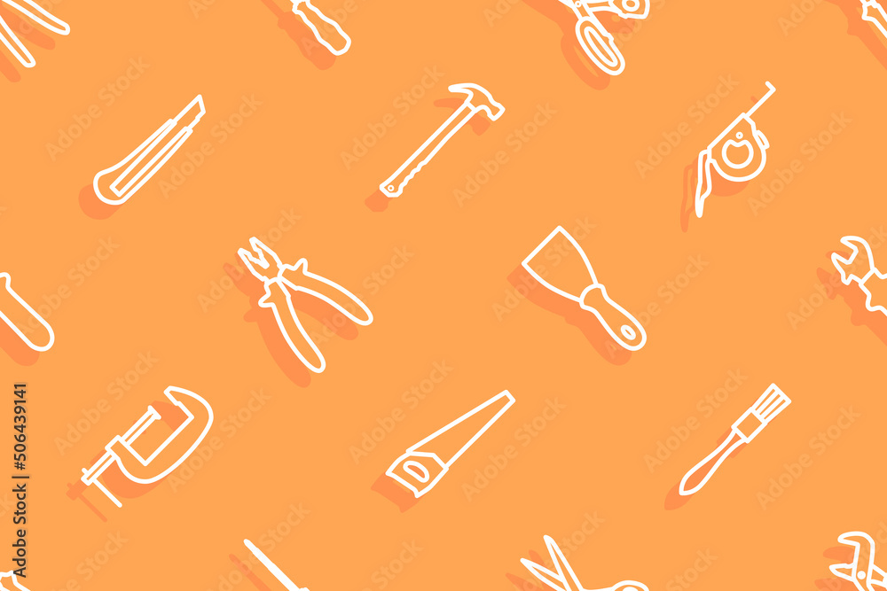 Seamless pattern on the theme of tools and repairs. Seamless pattern on the theme of tools and repairs.