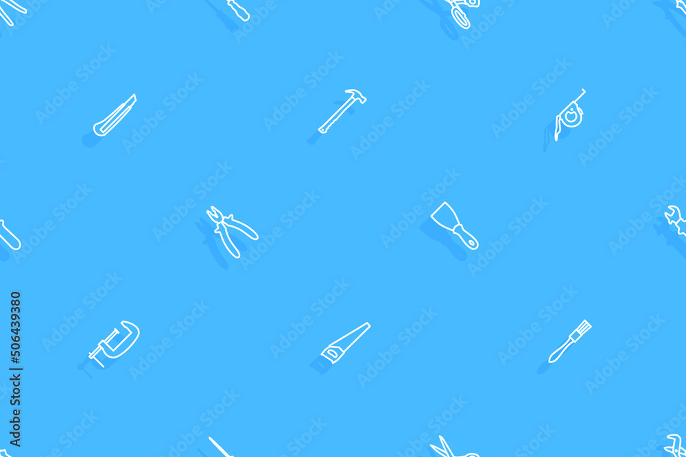 Seamless pattern on the theme of tools and repairs. Seamless pattern on the theme of tools and repairs.