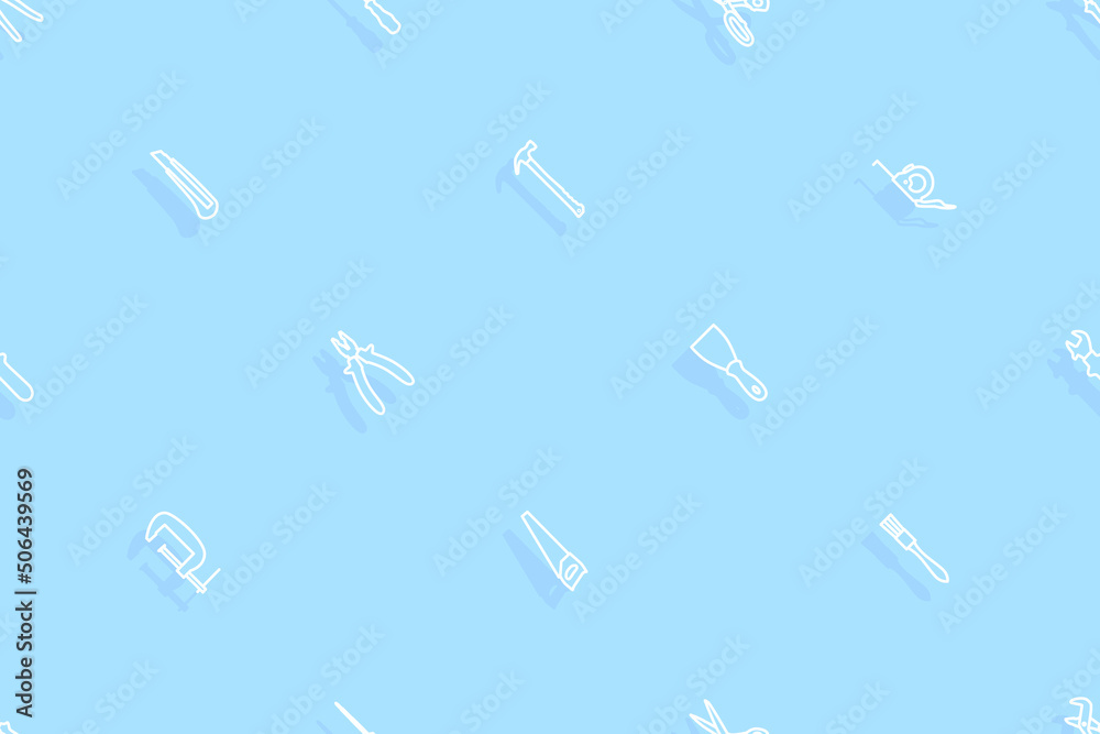Seamless pattern on the theme of tools and repairs. Seamless pattern on the theme of tools and repairs.