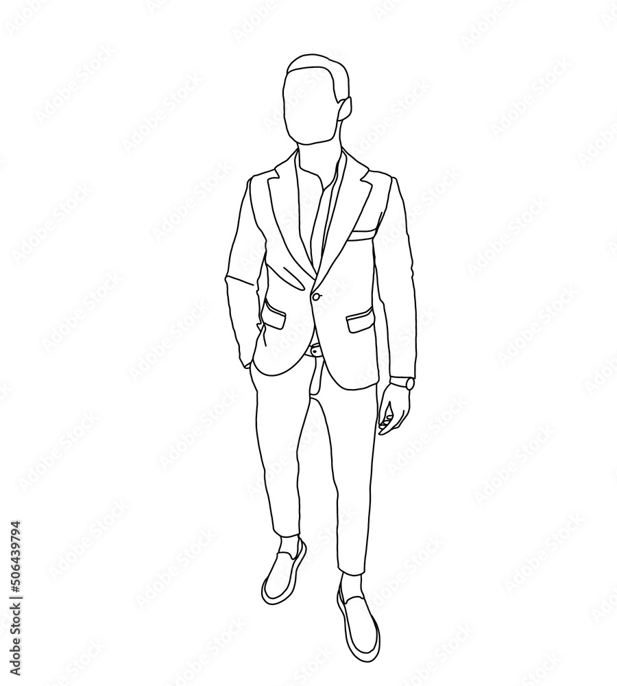 man in suit. Minimalistic illustration of a stylish man in a suit. Linear sketch of a male model for a magazine, postcard, logo. man in suit. Minimalistic illustration of a stylish man in a suit. Linear sketch of a male model for a magazine, postcard, logo.