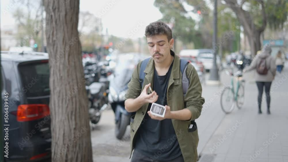 Close up portrait of magician walking in the street and showing cards tricks. Close up portrait of magician walking in the street and showing cards tricks.