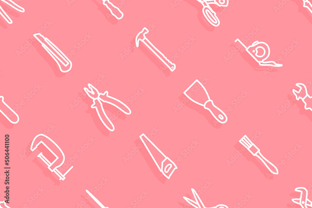 Seamless pattern on the theme of tools and repairs. Seamless pattern on the theme of tools and repairs.