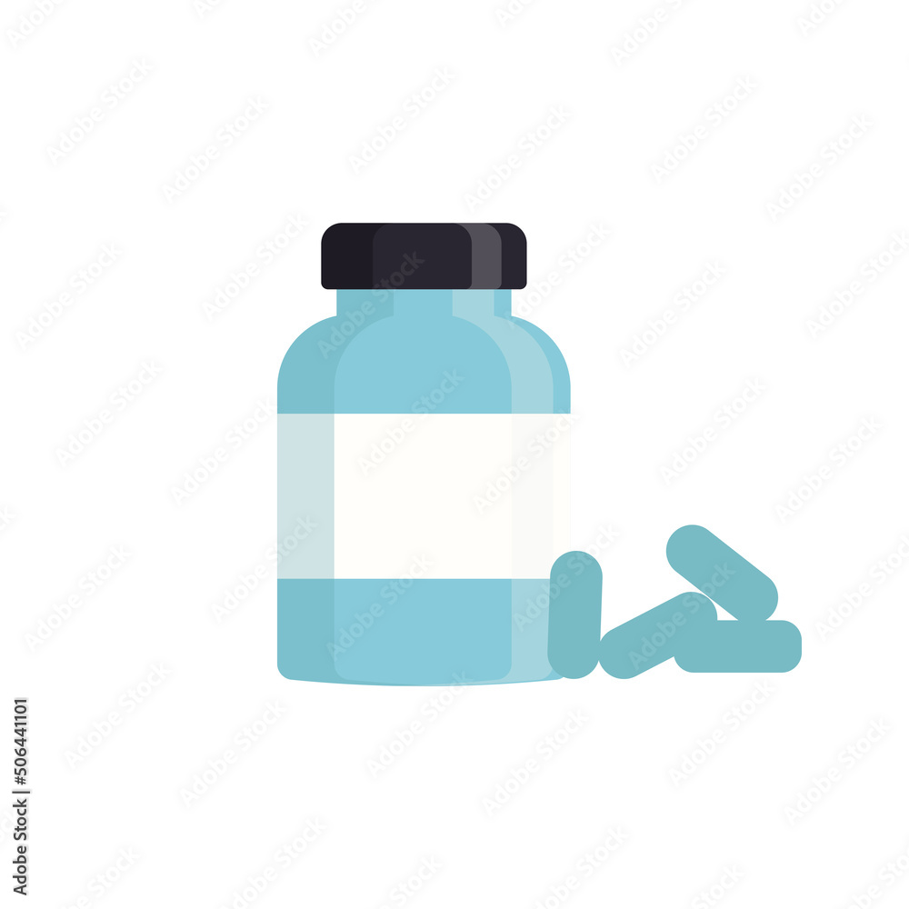Medical bottle with capsules. Vector illustration Medical bottle with capsules. Vector illustration