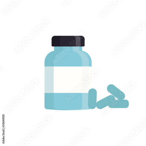 Medical bottle with capsules. Vector illustration