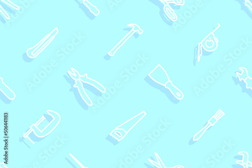 Seamless pattern on the theme of tools and repairs.