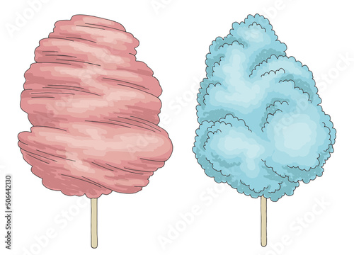 Cotton candy graphic color isolated sketch illustration vector