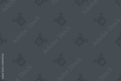 Seamless pattern from alarm clocks. Background on the theme of clocks, alarm clocks.