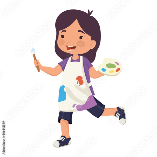 girl with paint palette