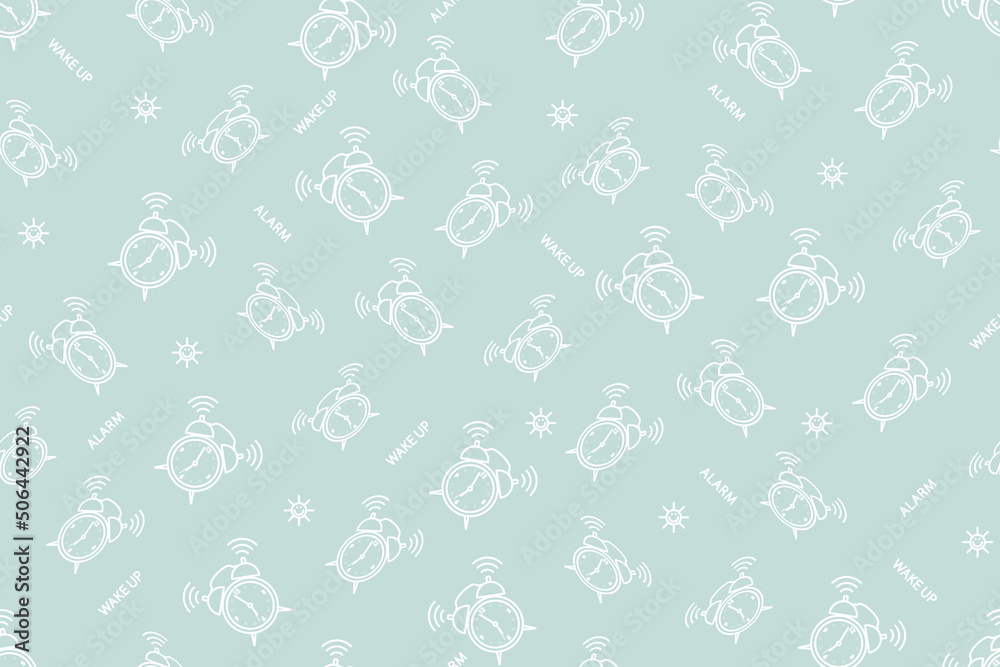 Seamless pattern from alarm clocks. Background on the theme of clocks, alarm clocks. Seamless pattern from alarm clocks. Background on the theme of clocks, alarm clocks.