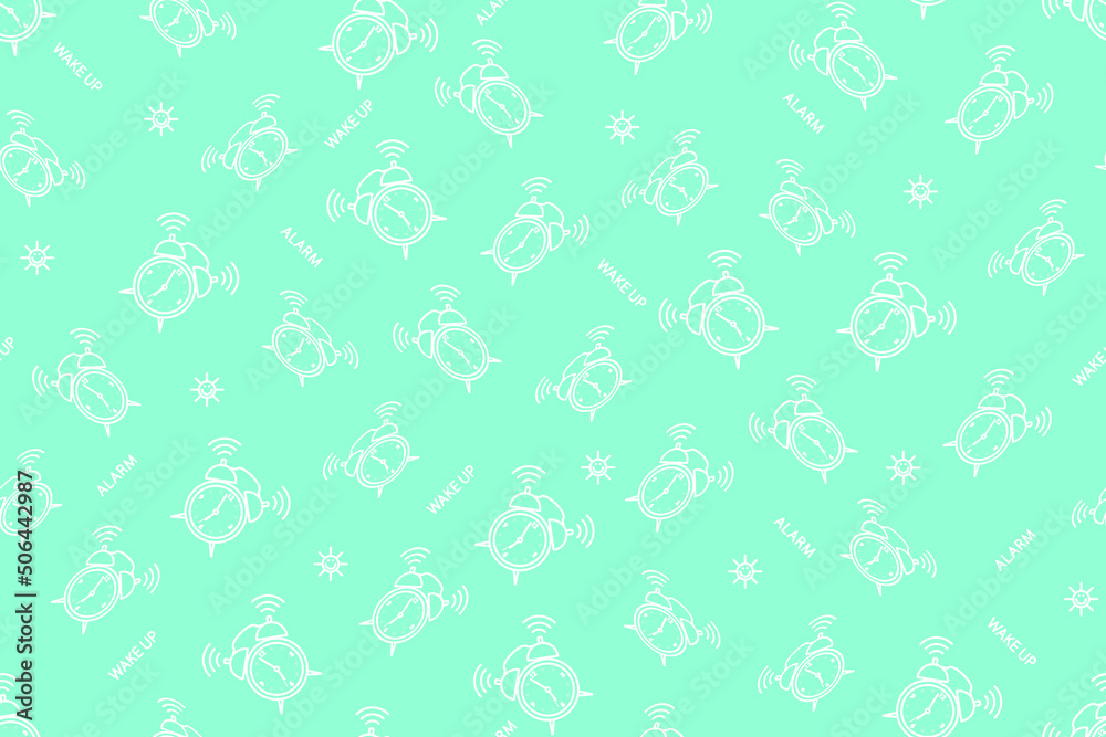 Seamless pattern from alarm clocks. Background on the theme of clocks, alarm clocks. Seamless pattern from alarm clocks. Background on the theme of clocks, alarm clocks.