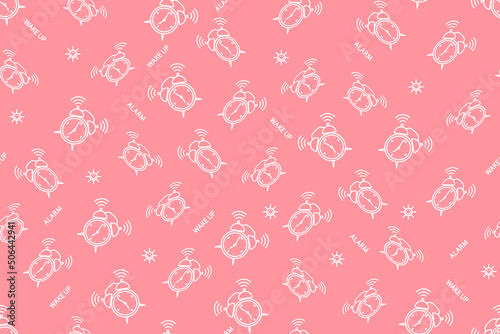 Seamless pattern from alarm clocks. Background on the theme of clocks, alarm clocks.