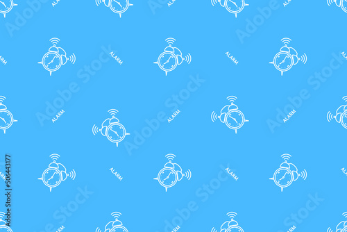 Seamless pattern from alarm clocks. Background on the theme of clocks, alarm clocks.