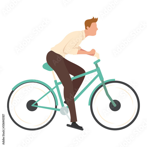 man riding bike