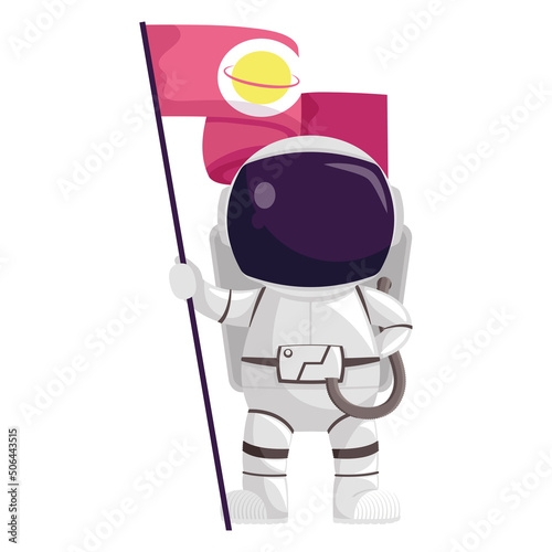 astronaut with flag