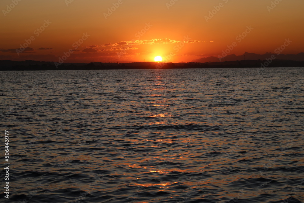 sunset over the sea