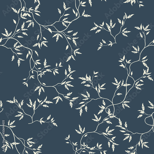 seamless pattern of branches and leaves
