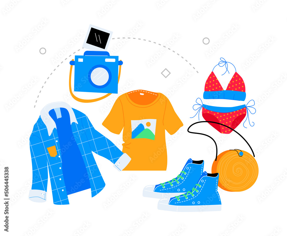 Clothing for teenagers - modern colored vector poster