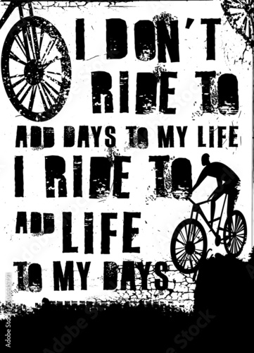 Offroad freestyle bicycle poster. Portrait vector illustration