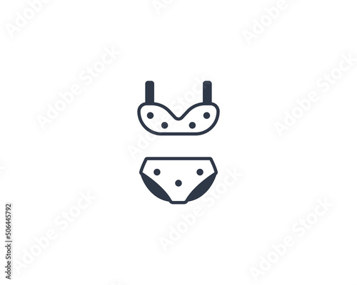 Bikini vector flat emoticon. Isolated Swimsuit illustration. Bikini icon