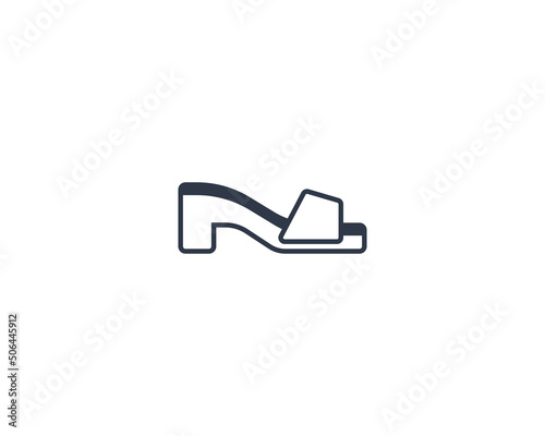 Woman’s Sandal vector flat emoticon. Isolated Sandals illustration. Heeled Sandal icon