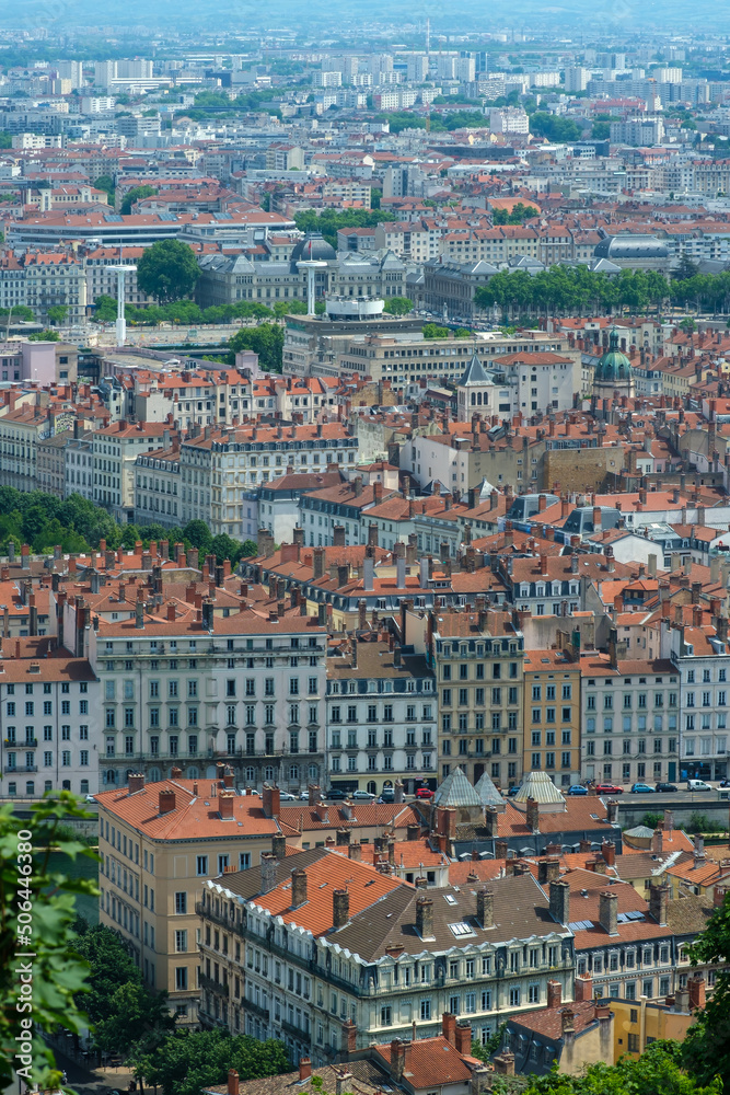 Panoramic  view of the beautiful city  of Lyon