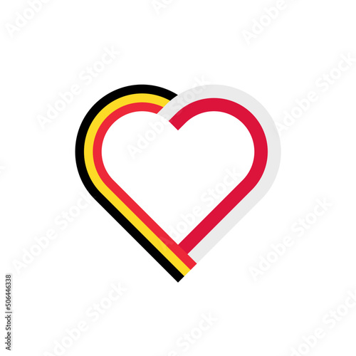 unity concept. heart ribbon icon of belgium and poland flags. vector illustration isolated on white background